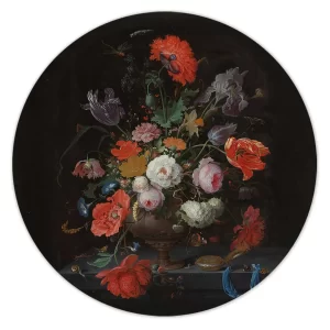 Stilleven met bloemen en horloge