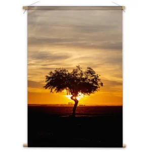 Eenzame boom in gouden licht