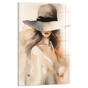 Elegante dame in zachte aquarel