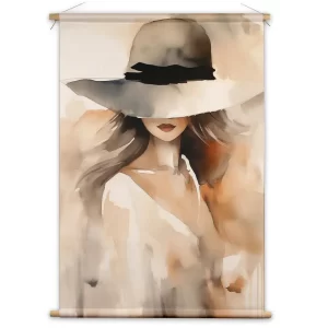 Elegante dame in zachte aquarel