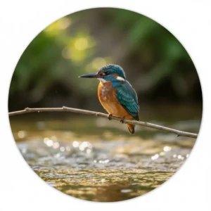 IJsvogel boven een kabbelende beek