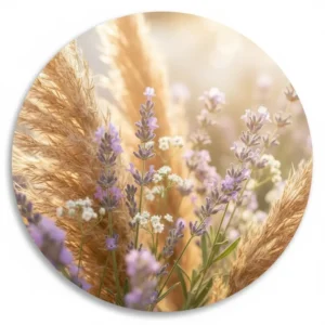 Pampas en lavendel in zachte zomerzon