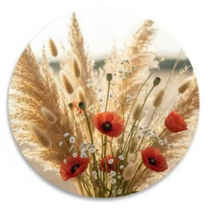 Pampas met wilde klaproos