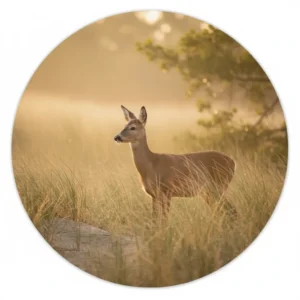 Ree in zacht ochtendlicht