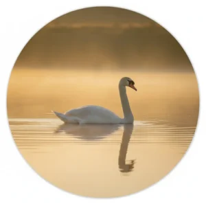 Zwaan in spiegelstil ochtendwater